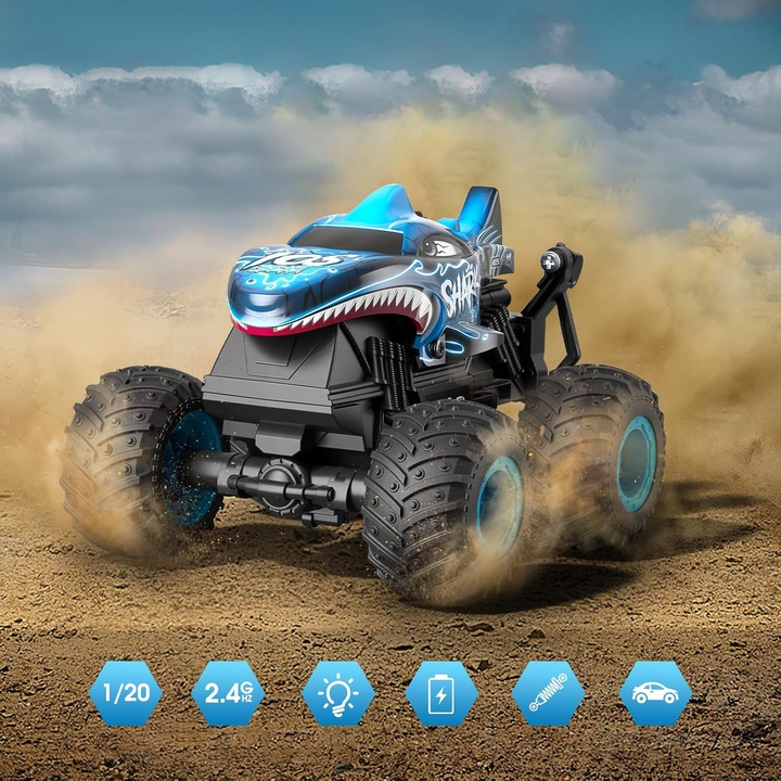 SAMOCHÓD ZDALNIE STEROWANY CRAWLER MONSTER TRUCK REKIN RC 4X4 360° LED
