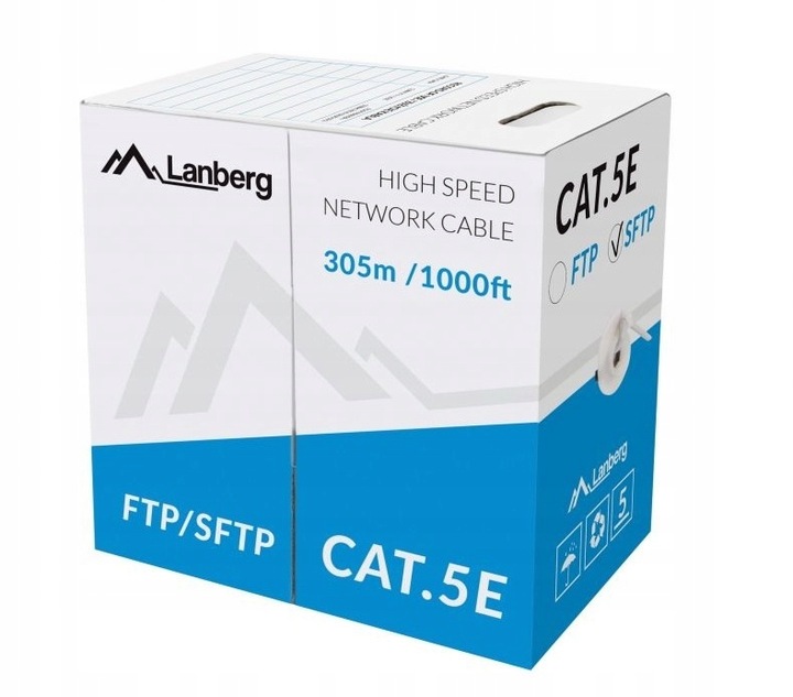 Kabel Sieciowy Lan RJ45 UTP 5E Ethernet Skrętka 50M Przewód Internetowy