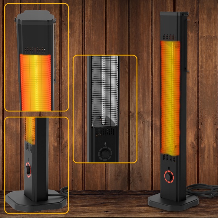 2w1 Promiennik podczerwieni ciepła tarasowy TOR 8 poziomów 2000W pilot