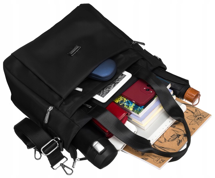 Torebka damska pojemna shopper Peterson z paskiem na ramię miejska sportowa