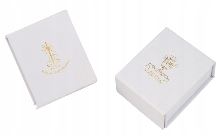 SREBRNY ŁAŃCUSZEK NASZYJNIK KRZYŻYK SREBRO NA KOMUNIA DLA CHŁOPCA GRAWER