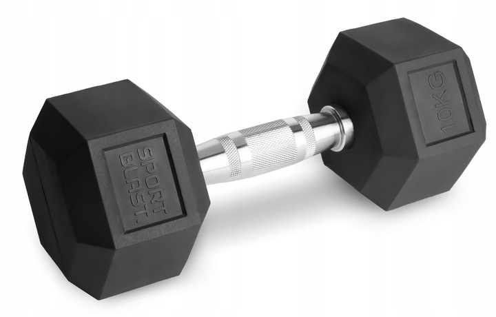 Hantle stałe 2x10kg żeliwne gumowane ZESTAW 20kg HEX do treningu SOLIDNE