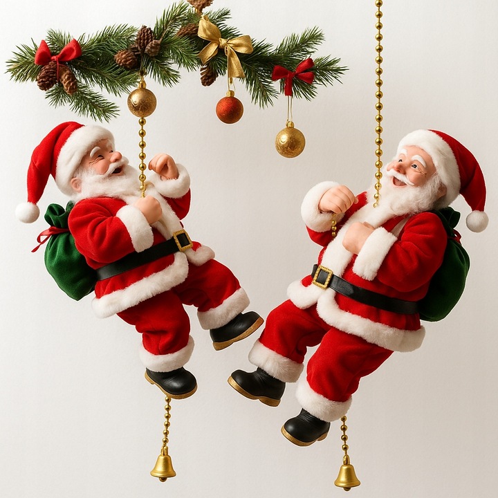 Wspinający się Mikołaj na Linie 100cm Melodyjka Prezent na Święta góra,dół