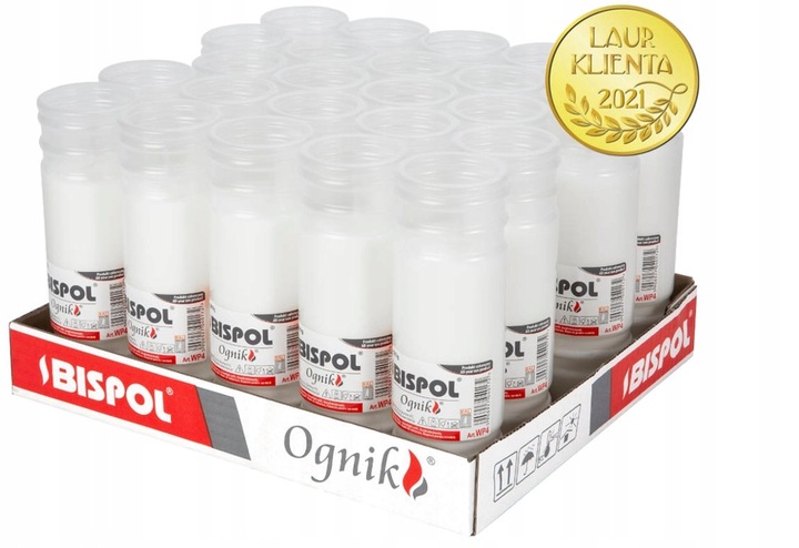 Wkład parafinowy do zniczy Bispol WP4 24 szt. 96 h