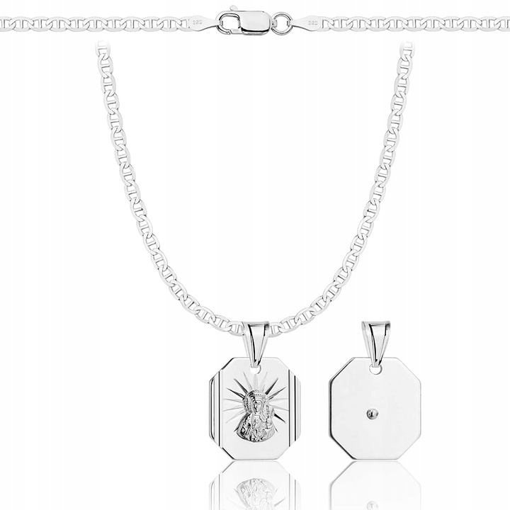 Łańcuszek Srebrny Gucci 2,60 mm z Medalikiem pr 925 Grawer Gratis