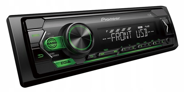 PIONEER MVH-S120UBG FLAC AUX USB ANDROID radio samochodowe 1-DIN zielony