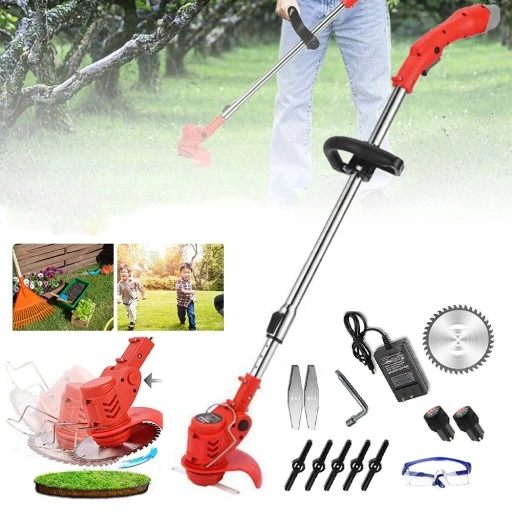 TELESKOPOWA ELEKTRYCZNA BEZPRZEWODOWA PODKASZARKA 650 W MOCNA+2*3000mAh AKU