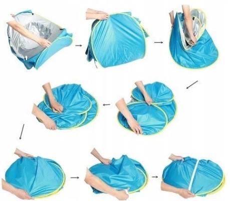 NAMIOT PLAŻOWY Z BASENEM PARAWAN SAMOROZKŁADAJĄCY DO OGRODU NA PLAŻĘ