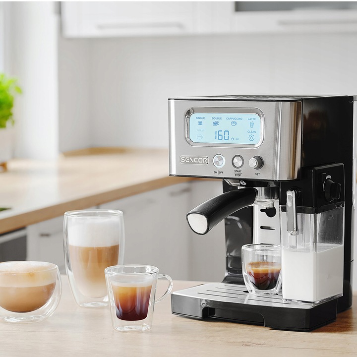 Automatyczny ekspres ciśnieniowy kolbowy 1450W 15 bar Sencor SES4090SS