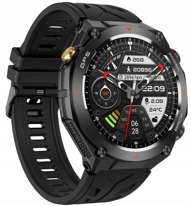 SMARTWATCH Zegarek GPS BAROMETR KOMPAS CIŚNIENIOMIERZ ROZMOWY