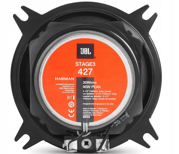 JBL Stage3 427 Głośniki samochodowe 100mm / 10cm 2 drożne z maskownicami