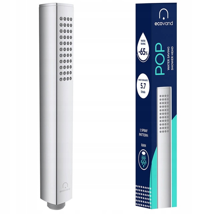 SŁUCHAWKA PRYSZNICOWA designerska ECOVAND POP OSZCZĘDNA -65% WODY 5.7 L/MIN