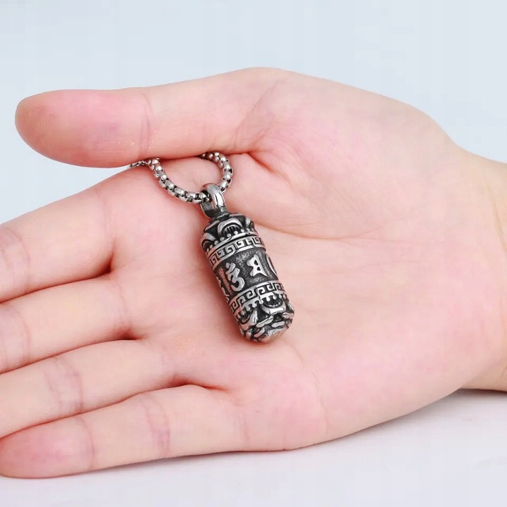 NASZYJNIK MĘSKI SEKRETNIK SREBRNY WISIOREK OTWIERANY STAL CHIRURGICZNA 316L