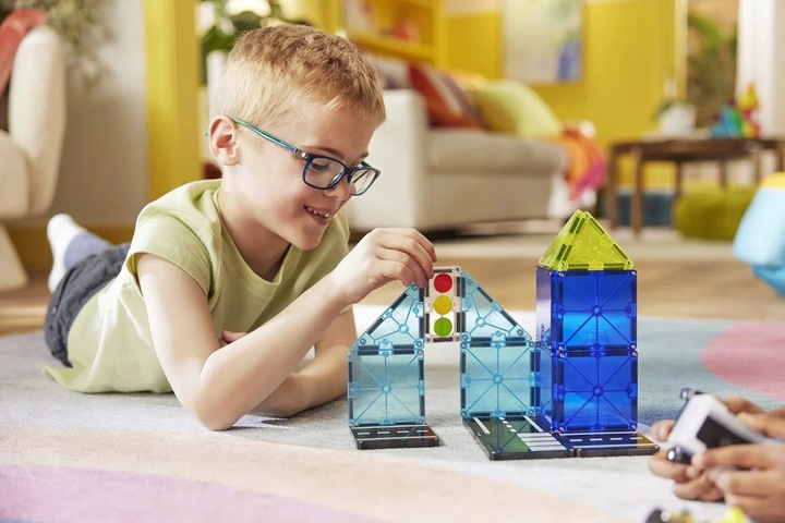 Policja Police Patrol Klocki Magnetyczne 20 el z Pojazdem Magna-Tiles