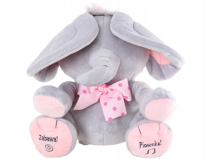 INTERAKTYWNY RÓŻOWY SŁONIK A KUKU RUSZA USZAMI ŚPIEWA I MÓWI PO POLSKU