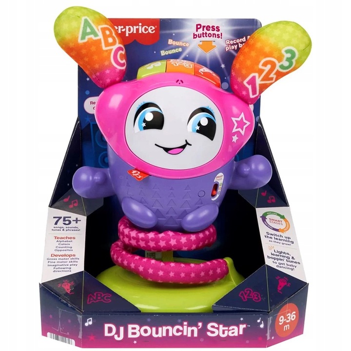 FISHER PRICE TANECZNA DJ-KA INTERAKTYWNA EDUKACYJNA ZABAWKA MUZYCZNA 9m+