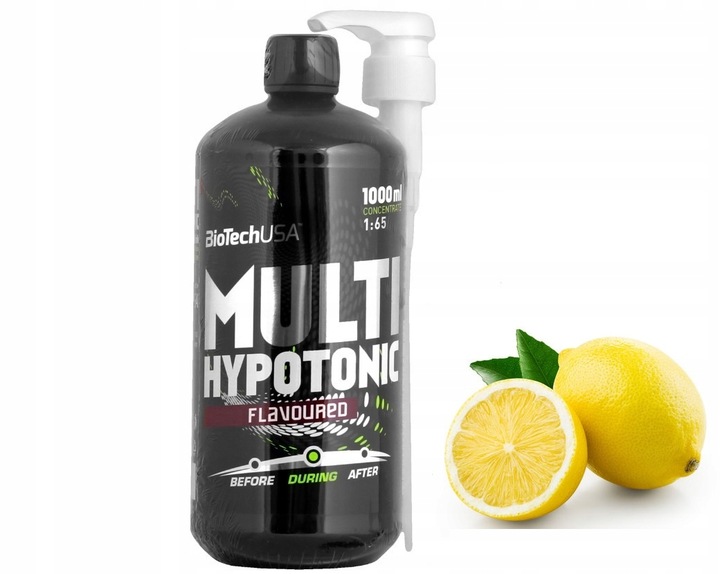 BioTech Multi Hypotonic 1000 ml Koncentrat Elektrolity Witaminy 1:65 Lemon