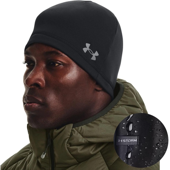 CZAPKA ZIMOWA UNDER ARMOUR TERMOAKTYWNA MĘSKA CZARNA NA ZIME STORM
