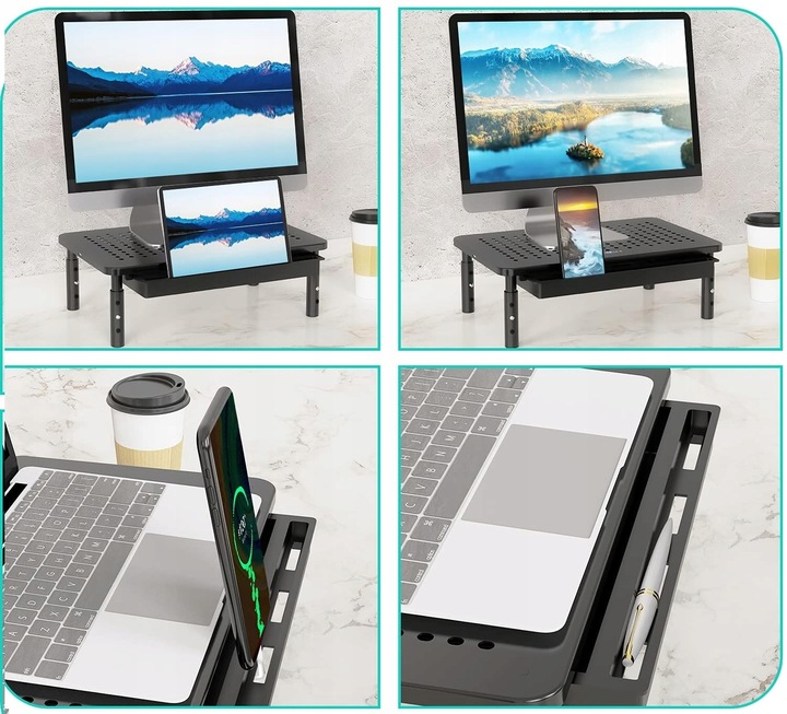 PODSTAWKA POD MONITOR DRUKARKE LAPTOPA Z SZUFLADĄ