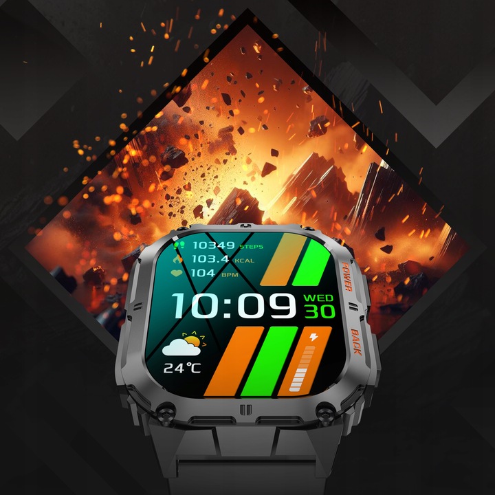 SMARTWATCH ZEGAREK MĘSKI MENU POLSKIE SPORT PULS ROZMOWY SMART WATCH AMOLED