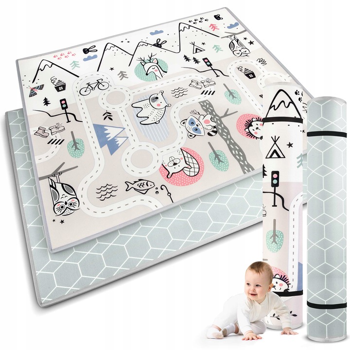 MATA PIANKOWA EDUKACYJNA DWUSTRONNA DUŻA 180x150cm