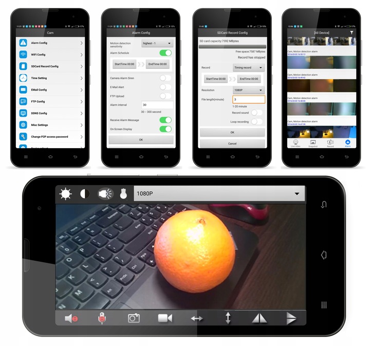 UKRYTA MINI MAŁA KAMERA IP WiFi DETEKCJA FULL HD SZPIEGOWSKA ANDROID IOS
