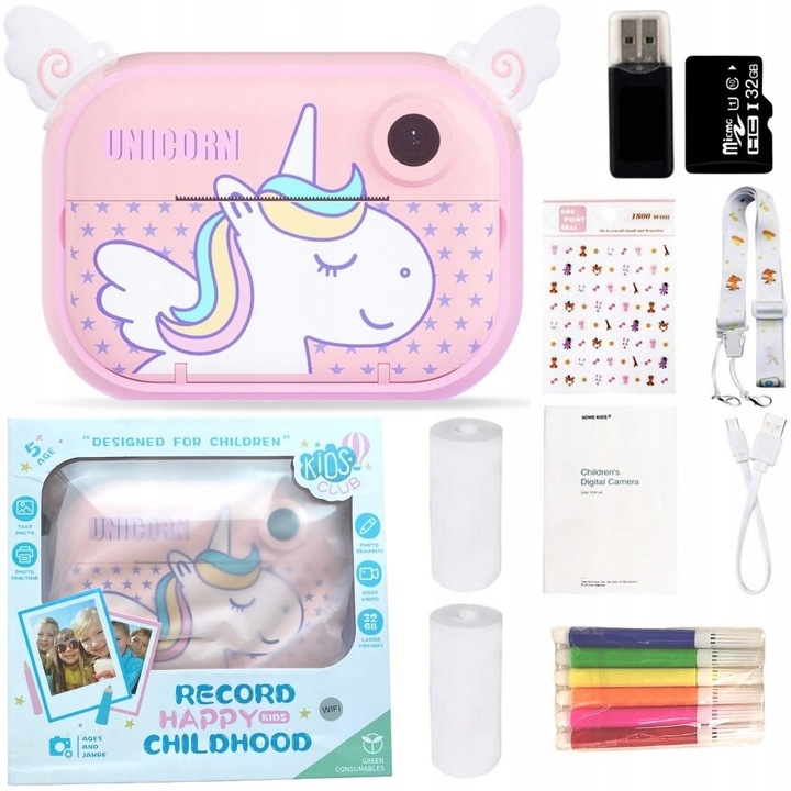 32 GB APARAT DLA DZIECI NATYCHMIASTOWY DRUKARKA+ro