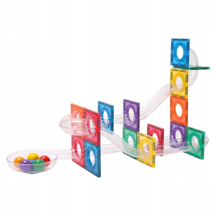 Cleverclixx - Klocki magnetyczne Ball Run Compact Pack Intense - 60 el.