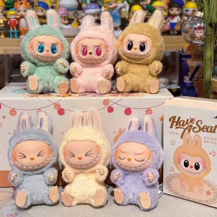 MASKOTKA LABUBU HAVE A SEAT ZESTAW 6 SZT LALKA BRELOK PLUSZAK NIESPODZIANKA