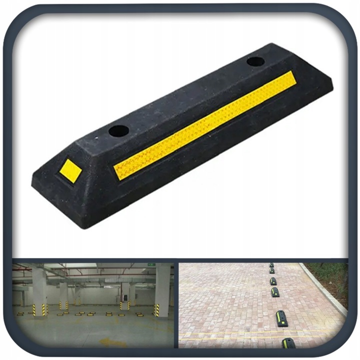 2x ODBOJNIK SEPARATOR PARKINGOWY OGRANICZNIK ODBOJNIK NAJAZD ZESTAW ŚRUBY