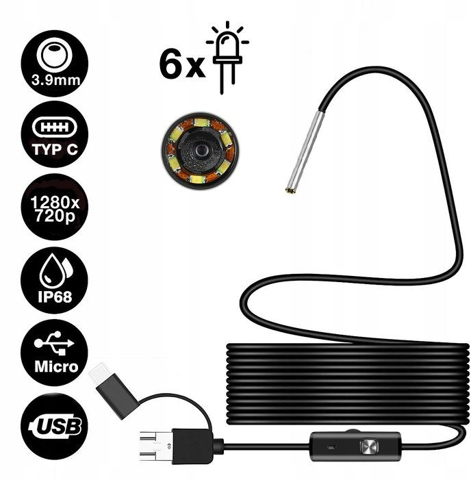 Kamera inspekcyjna AN97-3.9MM HD Android USB-C endoskop