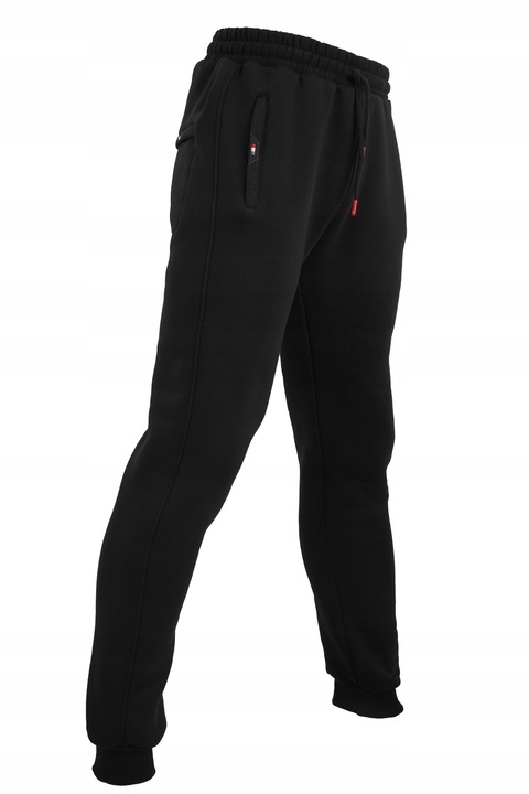 SPODNIE DRESOWE GRUBE CZARNE ŚCIĄGACZ DRESY M