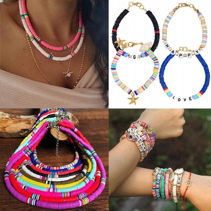 ZESTAW KORALIKÓW DO ROBIENIA BRANSOLETEK BIŻUTERII ZAWIESZKI SERDUSZKA