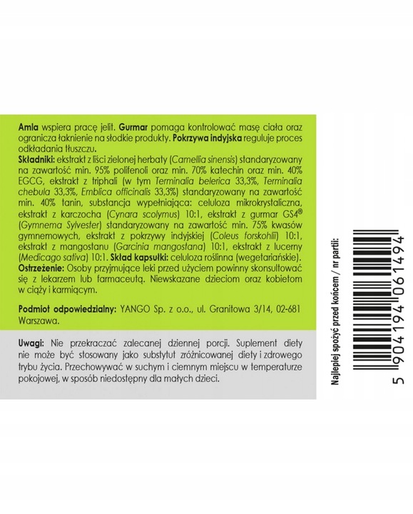 TALIA OSY ŁATWIEJSZE ODCHUDZANIE YANGO 50 KAPS
