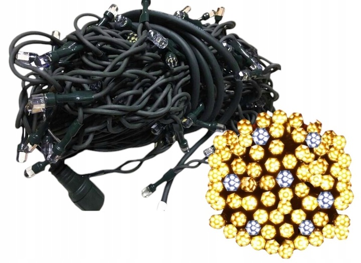 LAMPKI CHOINKOWE 80LED Z EFEKTEM FLASH 10M GRUBY KABEL DIAMENTOWA DIODA