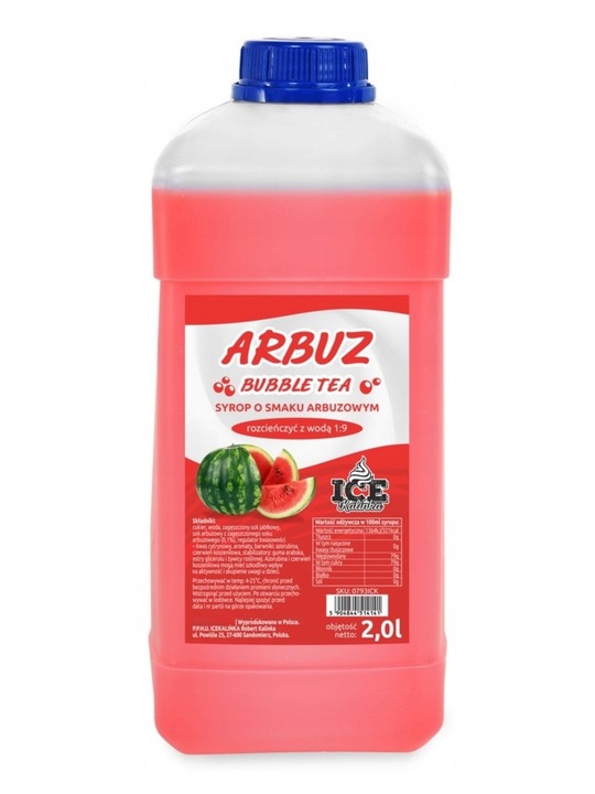 Koncentrat do kulek Bubble Tea 2l ARBUZ 2,7kg 1:9 - syrop o smaku arbuzowym