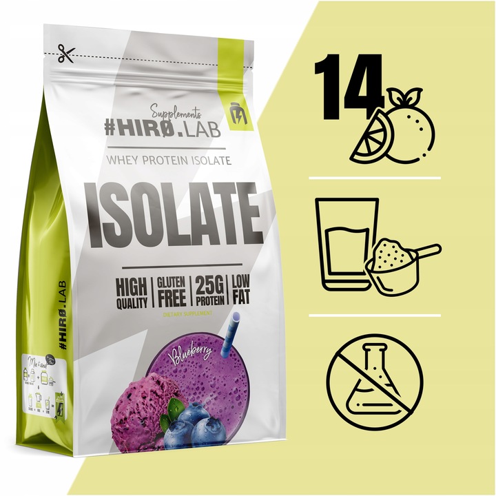 Izolat Białka BIAŁKO 700 g WPI ISO Whey Protein Isolate Jagoda HIRO