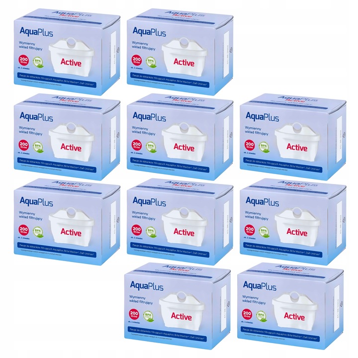 Wkłady filtrujące filtry do wody AquaPlus Active filtr do dzbanka Brita x10