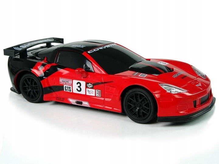 AUTO SPORTOWE R/C STEROWANE PILOTEM 2.4 GHz 1:24 CORVETTE C6.R CZERWONE