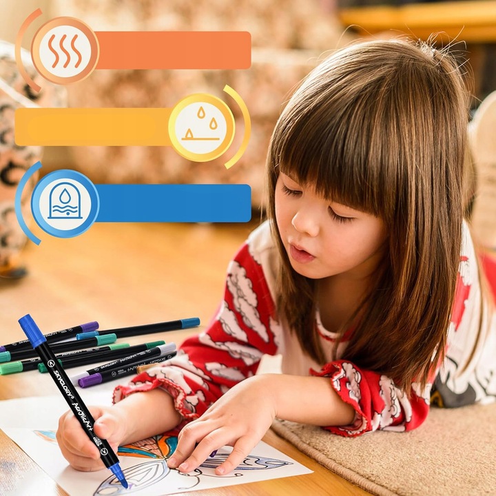 Markery akrylowe 24 kolory Wodoodporne markery z podwójną końcówką Prezenty