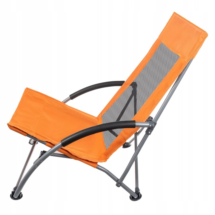 Krzesło turystyczne składane kempingowe z oparciem plażowe z pokrowcem P