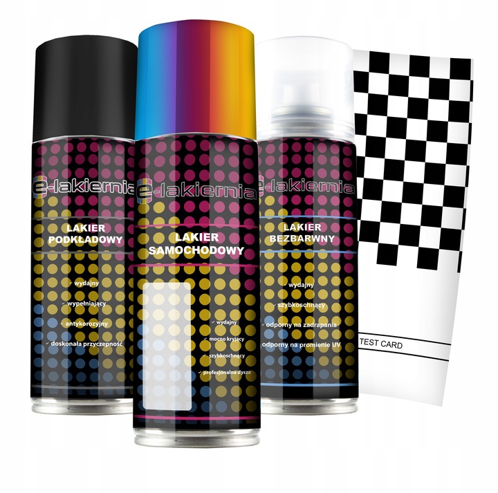 LAKIER SAMOCHODOWY SPRAY KAŻDY KOLOR + BEZBARWNY + PODKŁAD 200ml