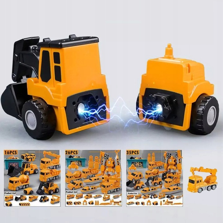 MAGNETYCZNE ZABAWKI DO BUDOWANIA SAMOCHODÓW I CIĘŻARÓWEK + SCHOWKIEM