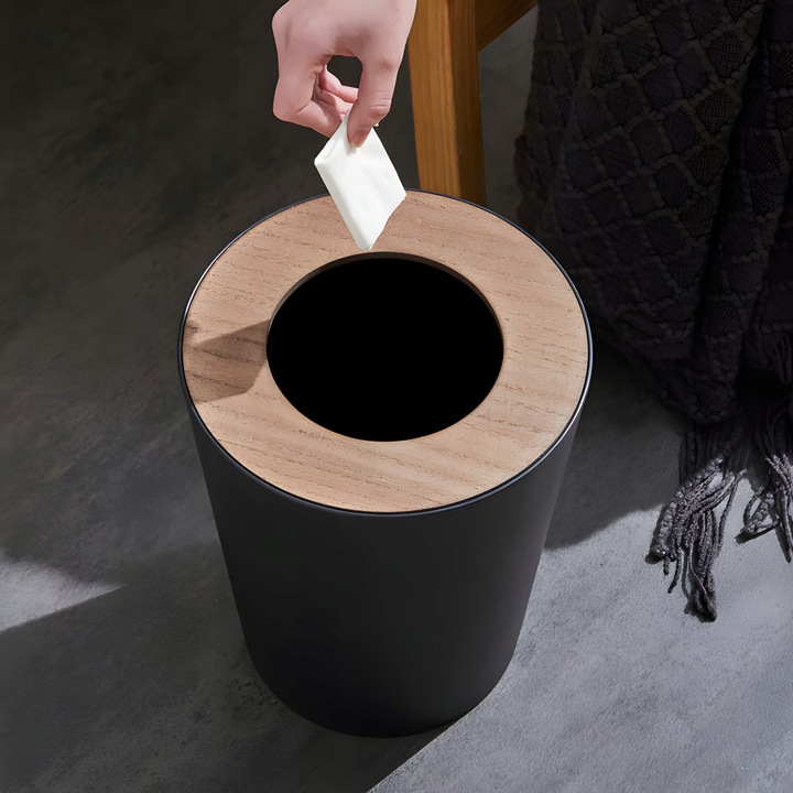 ZESTAW ŁAZIENKOWY 6 ELEMENTÓW AKCESORIA DO WC KOSZ DOZOWNIK CZARNY KOMPLET