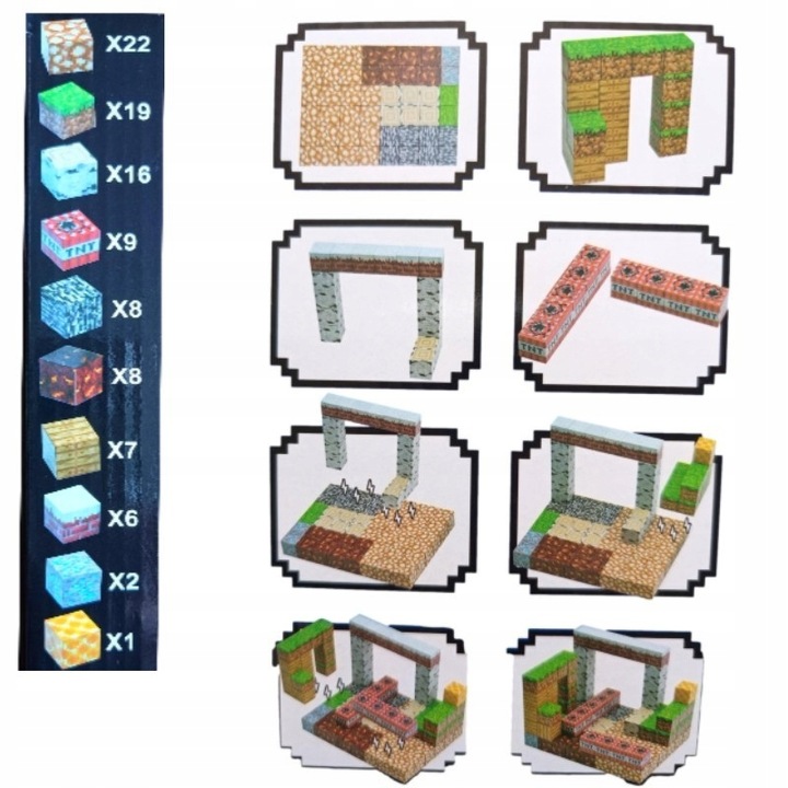 KLOCKI MAGNETYCZNE MOCNE KLOCKI SZEŚCIANY 100 SZT 2 x LUDZIK KLOCKI PIKSELE