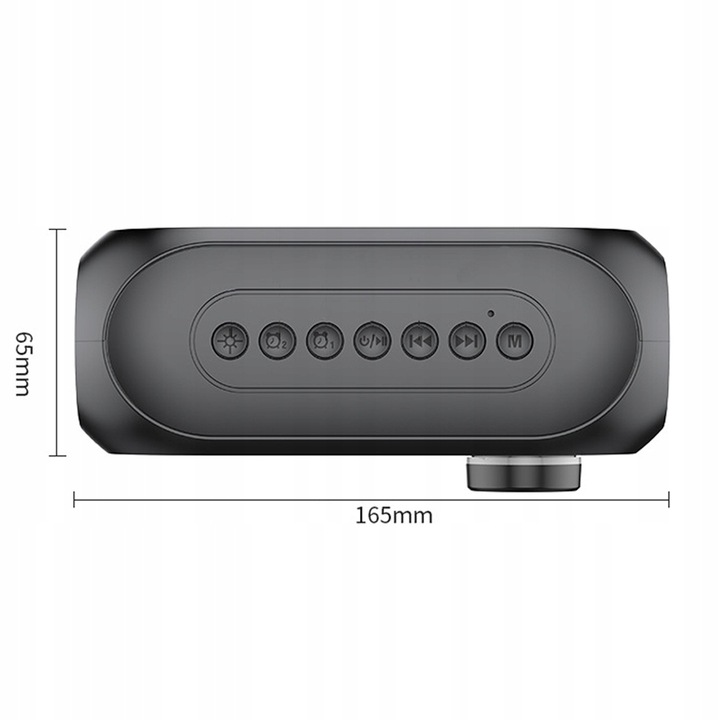 GŁOŚNIK LUSTRZANY BLUETOOTH 5.0 ZEGAR RADIO ALARM