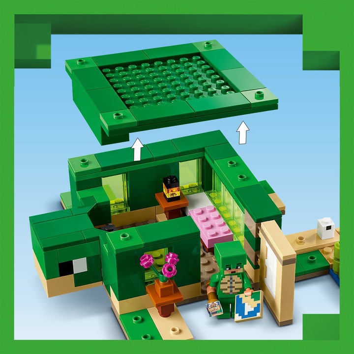 klocki LEGO Minecraft 21254 Domek na plaży żółwi 234 elementy