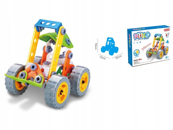 KLOCKI KONSTRUKCYJNE POJAZD BUDOWLANY DO SKRĘCANIA