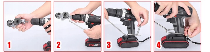 PRZYSTAWKA NA WIERTARKĘ KOŃCÓWKA DO CIĘCIA BLACHY METALU ADAPTER NAKŁADKA