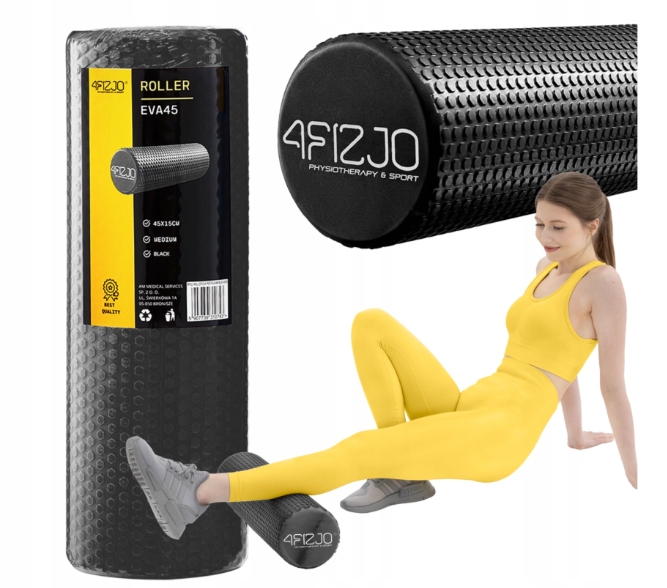 Długi wałek gładki roller roler do masażu z mini wypustkami 4Fizjo dł. 45cm